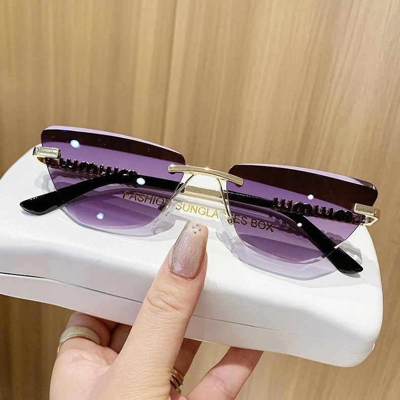 Solbriller Cat Eye Rimless